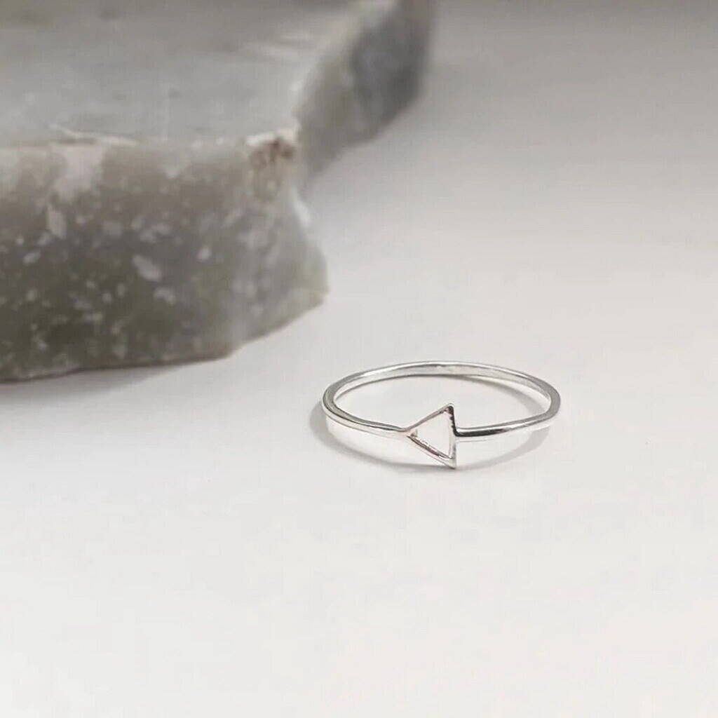 Sterling Silver Triangle Ring, 1 of 7