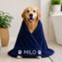 Personalised Pet Towel With Name And Paw Prints, thumbnail 1 of 5