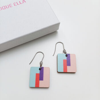 Flow Wooden Drop Earrings, 5 of 10