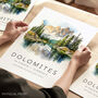 Dolomites Travel Poster, thumbnail 1 of 7