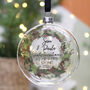First Married Christmas Wreath Flat Glass Bauble, thumbnail 2 of 8