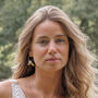 Statement Leaf And Flower Gold Plated Hoop Bridal Earrings, thumbnail 1 of 6