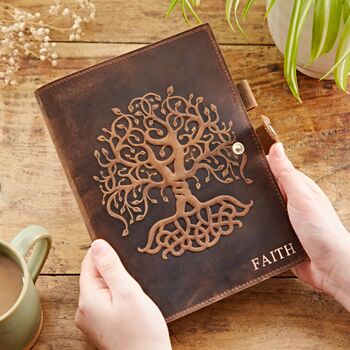Personalised Tree Of Life Leather Refillable Journal, 4 of 11