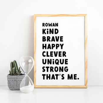 Personalised Kids Positive Affirmation Print, 5 of 7