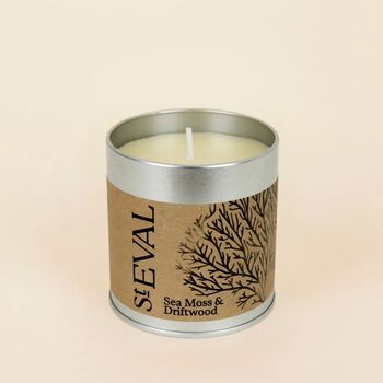 Sea Moss And Driftwood Scented Tin Candle, 3 of 4