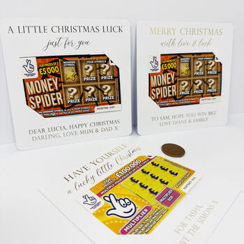 Personalised Christmas Scratch Card Holders, Xmas Lotto Holders Small And Large, 7 of 8