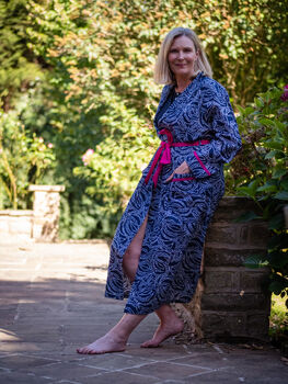 Indian Cotton Starry Night Print Robe, 2 of 5