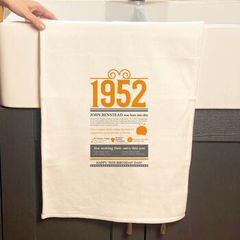 Personalised 70th Birthday Gift Microfibre Tea Towel, 6 of 8