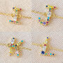 Rainbow Crystal Initial Bracelet In Gold Plating, thumbnail 11 of 12