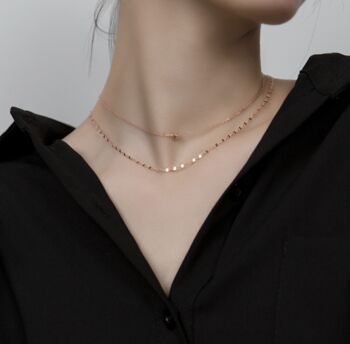 Sterling Silver Double Layer Chain Necklace, 2 of 7