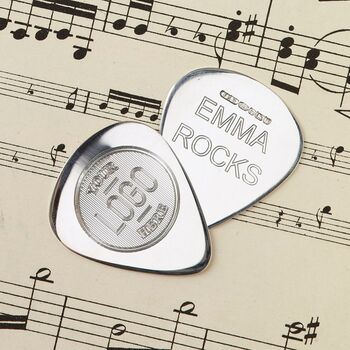 Corporate Gifting Three Personalised Silver Plectrums, 4 of 7