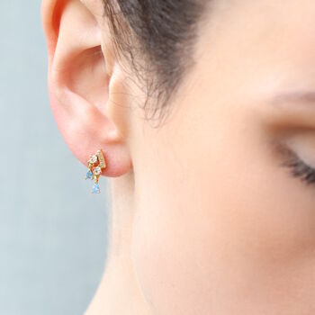 Sapphire Blue Sterling Silver Stud Earrings, 2 of 6