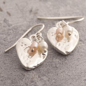 Heart Earrings Necklace Sterling Silver Jewellery Set, 2 of 4