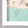 Personalised Bali Treasured Map Location Print, thumbnail 3 of 8