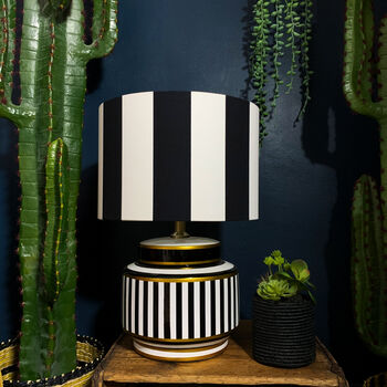 Beetlejuice Black And White Striped Lampshades, 2 of 10