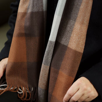Men's Personalised Rusty Check Scarf, 3 of 12