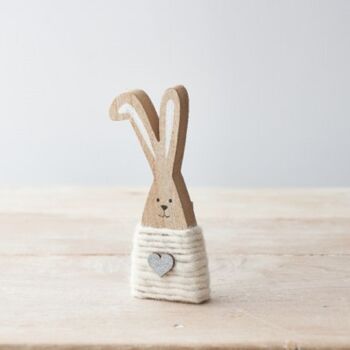 Wooden Bunny In Heart And Flower Design, 3 of 4