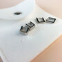 Sterling Silver Square Huggie Hoop Earrings, thumbnail 5 of 6