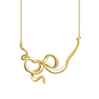 Gold Plated Ribbon Bow Necklace, 3 of 3