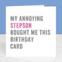 Personalised From Your Stepson Birthday Card, thumbnail 3 of 4