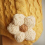 Girls Crochet Flower Cotton Lining Soft Yarn Knit Hat, thumbnail 10 of 12