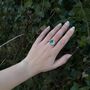 Small Round Turquoise Blue Lagoon Adjustable Ring, thumbnail 3 of 6
