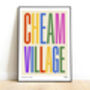 Cheam Village Typographic Print, thumbnail 2 of 5