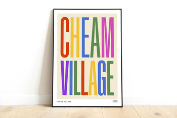 Cheam Village Typographic Print, 2 of 5