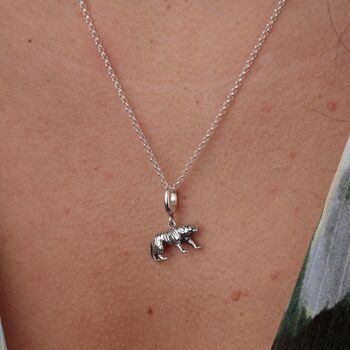 Sterling Silver Tiger Charm Necklace, 3 of 6