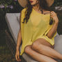 Lime Yellow Viscose Beach Coverup, thumbnail 2 of 3