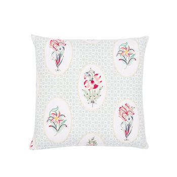 Les Indes Champa Floral Recycled Cotton Cushion Cover, 4 of 5