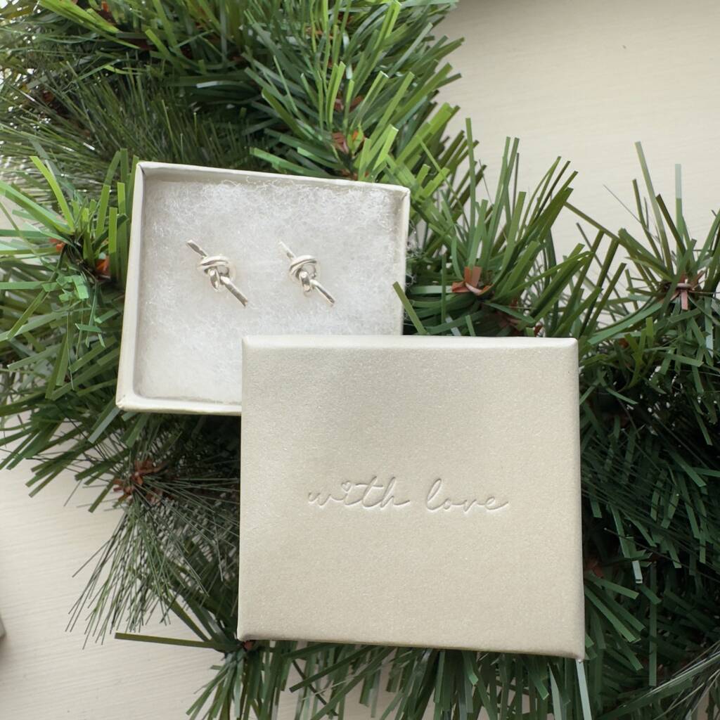 Knot Stud Earrings In Sterling Silver, 1 of 6