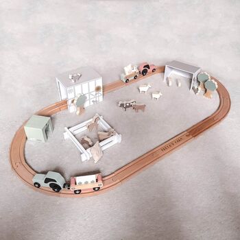 Personalised Wooden Farm With Animals Train Set Wooden Toy, 6 of 6