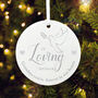 In Loving Memory Dove Ceramic Disc Hanging Decoration Bauble + Gift Box, thumbnail 6 of 6