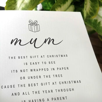 Christmas Card For Mum, To A Special Mother Christmas Card, Personalised Card For Mummy, Handmade Card, 2 of 4