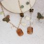 Statement Chain Necklace With Orange And Green Gemstone, thumbnail 4 of 6