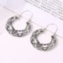 Silver Plated Large Gypsy Style Earrings, thumbnail 3 of 8