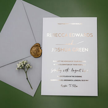 Gold Foil Luxury Wedding Invitation, 2 of 8