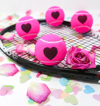 Tennis Lovers Heart Motif Tennis Balls, 3 of 12