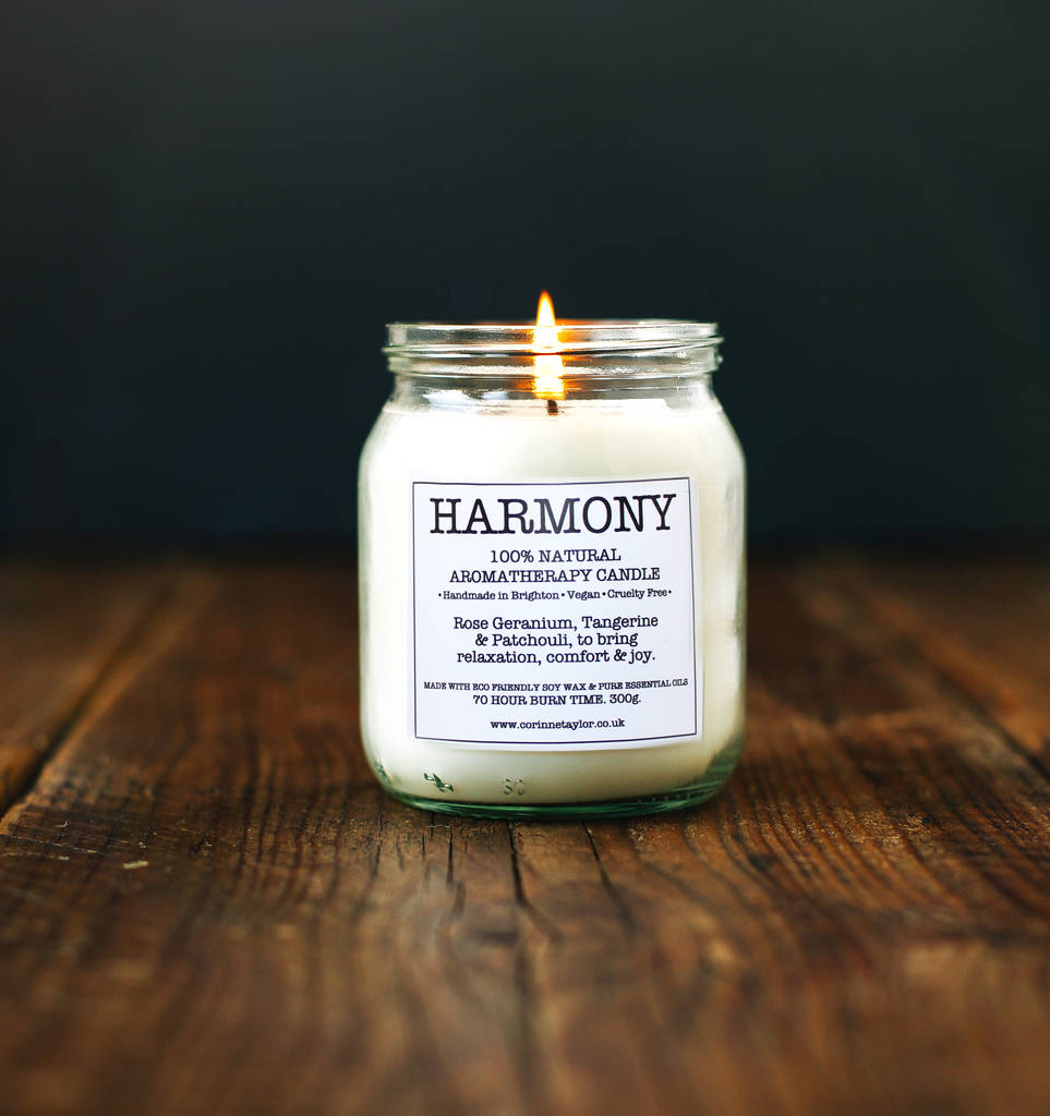 harmony soy aromatherapy candle by corinne taylor