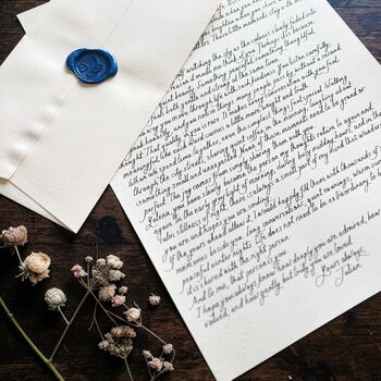 Personalised Handwritten Letter With Blue Wax Seal, 2 of 9