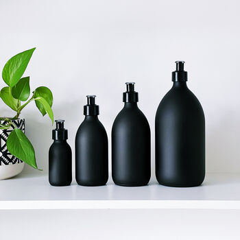 Refillable Matt Black Glass Bottle, 3 of 9