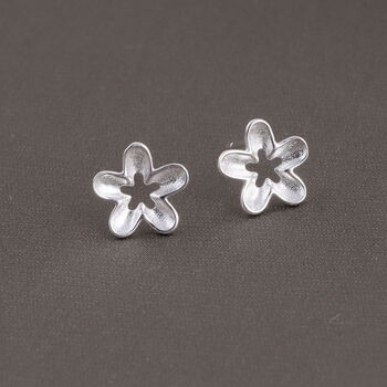 Sterling Silver 40th Flower Earrings, 3 of 5