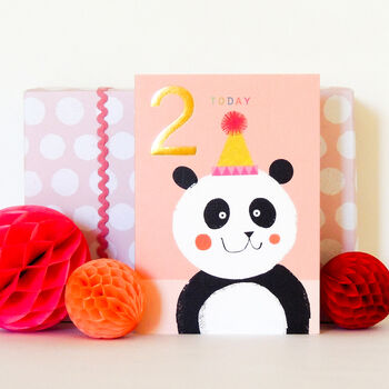 Gold Foiled Panda 2nd Birthday Card, 3 of 6