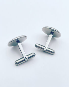 Cufflinks Real Forget Me Not Hand Made 16mm, 5 of 10