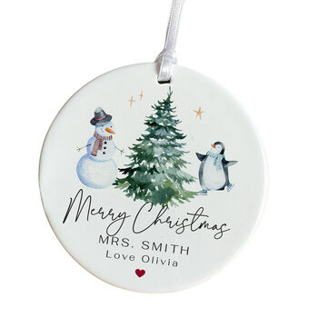 Personalised Teacher Christmas Tree Decoration Ornament Gift, 3 of 7