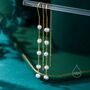 Sterling Silver Genuine Freshwater Pearl U Shape Threader Earrings, thumbnail 2 of 11