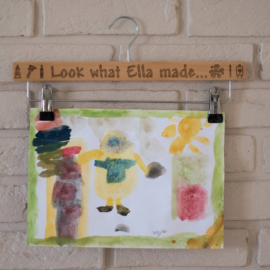 Personalised Art Hanger For Displaying Childrens Art, 1 of 4