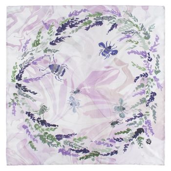 Marble, Bee Print Square Silk Scarf, 4 of 7