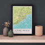 Framed And Personalised Lyme Regis Map Print, thumbnail 6 of 7